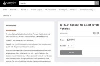 4  iPhone/AUX/USB/Bluetooth A2DP/HFP  -  iSimple Gateway Connect ISTY651  Toyota Made in USA !
